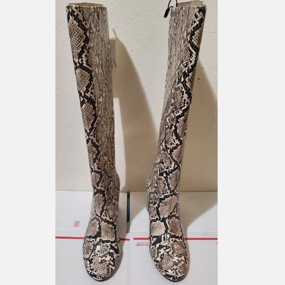 ZARA Snake Print KNEE HIGH BOOTS (Size US 8) - Picture 5 of 6